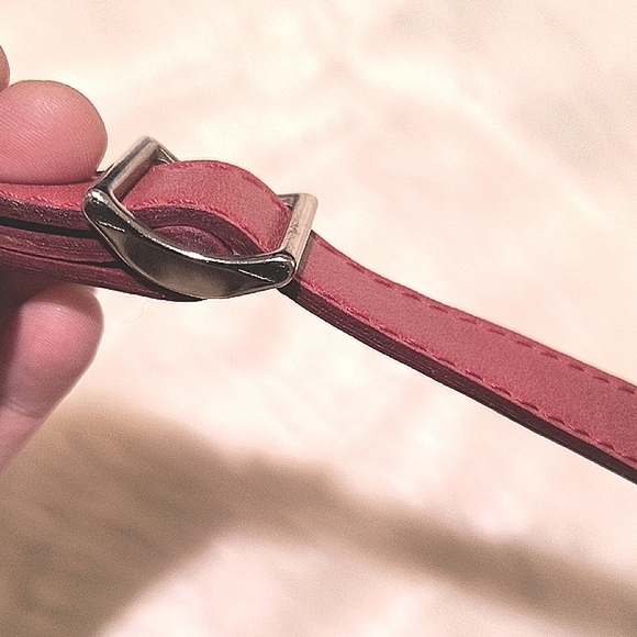 The Trend, Pink/rasberry Leather Crossbody Bag, Made in Italy. Great Condition. - Picture 2 of 5